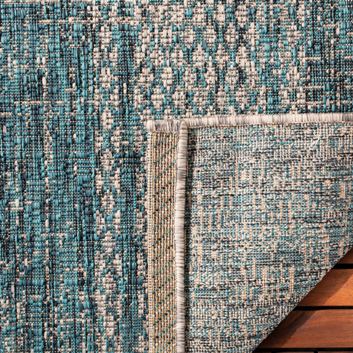 Safavieh Courtyard Cy8736 Light Grey/Teal Rug - Safavieh - cy8736 - 37212 - 4r