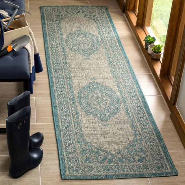 Safavieh Courtyard Cy8751 Light Grey/Aqua Rug - Safavieh - cy8751 - 37112 - 4r