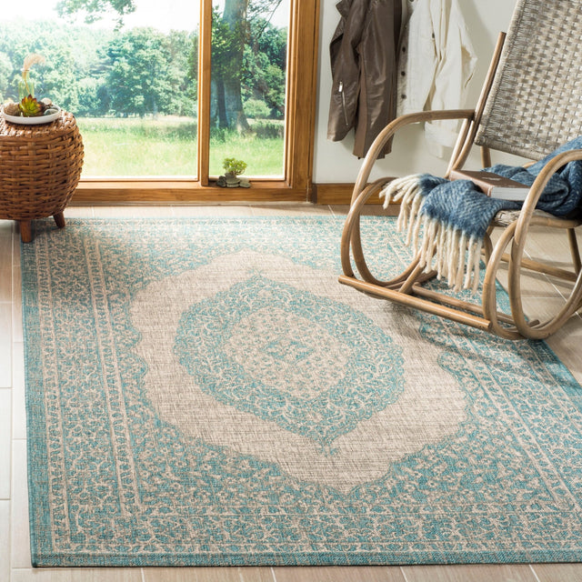 Safavieh Courtyard Cy8751 Light Grey/Aqua Rug - Safavieh - cy8751 - 37112 - 810