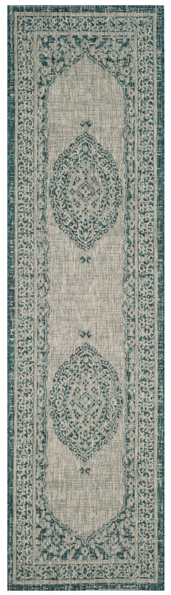 Safavieh Courtyard Cy8751 Light Grey/Teal Rug - Safavieh - cy8751 - 37212 - 27