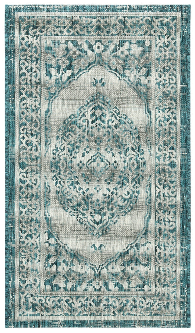 Safavieh Courtyard Cy8751 Light Grey/Teal Rug - Safavieh - cy8751 - 37212 - 27