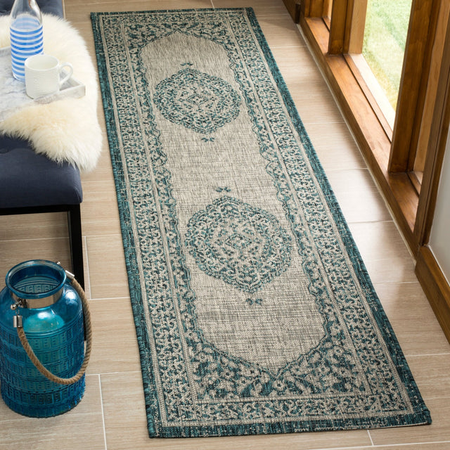 Safavieh Courtyard Cy8751 Light Grey/Teal Rug - Safavieh - cy8751 - 37212 - 27