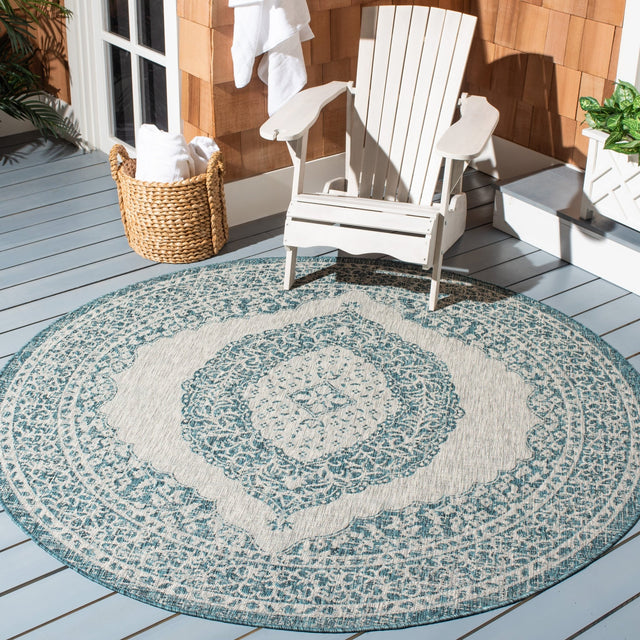 Safavieh Courtyard Cy8751 Light Grey/Teal Rug - Safavieh - cy8751 - 37212 - 27