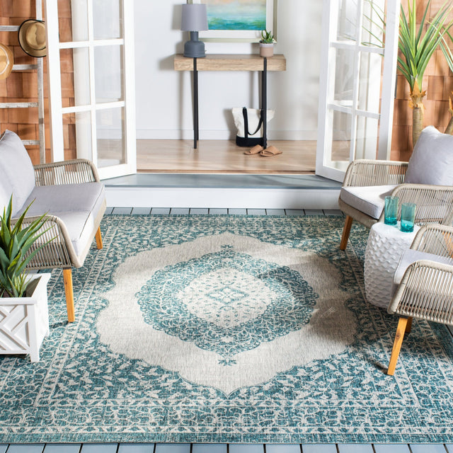 Safavieh Courtyard Cy8751 Light Grey/Teal Rug - Safavieh - cy8751 - 37212 - 9