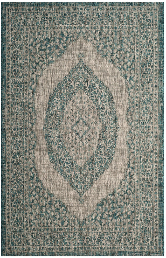 Safavieh Courtyard Cy8751 Light Grey/Teal Rug - Safavieh - cy8751 - 37212 - 9