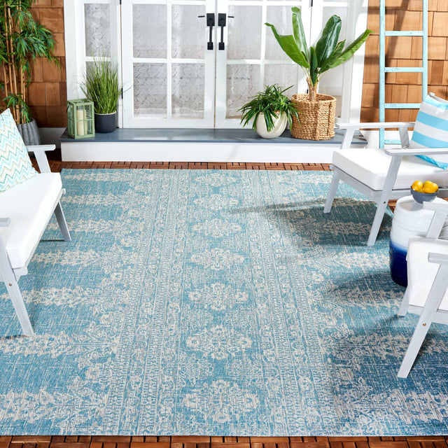 Safavieh Courtyard Cy8796 - 37121 Aqua/Grey Rug - Safavieh - cy8796 - 37121 - 5