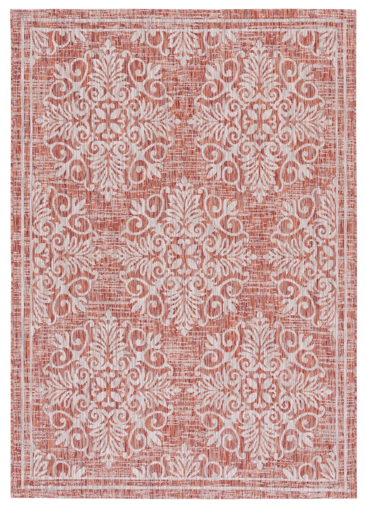 Safavieh Courtyard 4'-5" x 6'-5" Rug in Red / Ivory