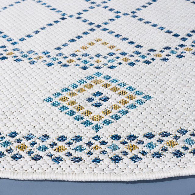 Safavieh Courtyard Cy9681 - 53455 Ivory/Navy Yellow Rug - Safavieh - cy9681 - 53455 - 7r