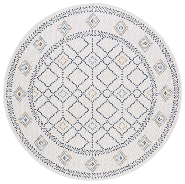 Safavieh Courtyard Cy9681 - 53455 Ivory/Navy Yellow Rug - Safavieh - cy9681 - 53455 - 7r