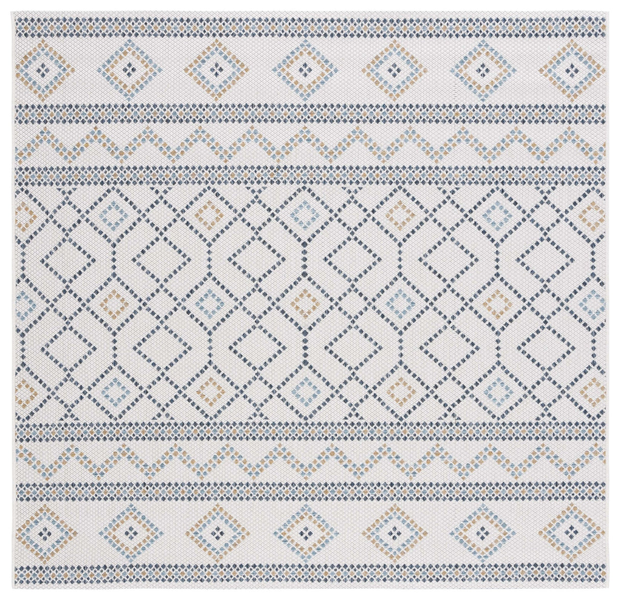 Safavieh Courtyard Cy9681 - 53455 Ivory/Navy Yellow Rug - Safavieh - cy9681 - 53455 - 7r