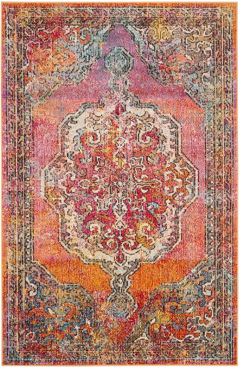 Safavieh Crystal Crs502A Orange/Light Blue Rug - Safavieh - crs502a - 3