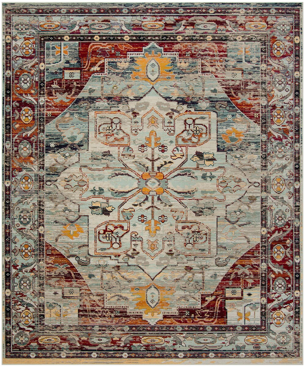 Safavieh Crystal Crs503C Light Blue / Red Rugs - Safavieh - crs503c - 3