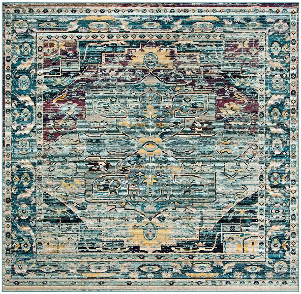 Safavieh Crystal Crs503D Teal / Purple Rugs - Safavieh - crs503d - 5sq