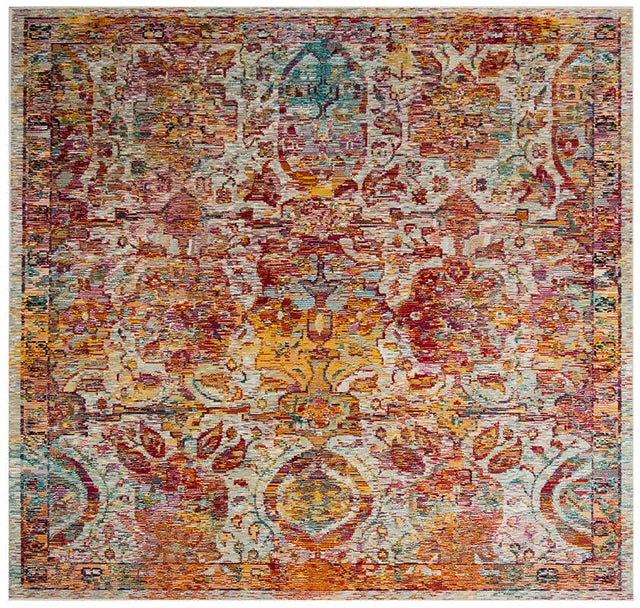 Safavieh Crystal Crs505A Light Blue / Orange Rugs - Safavieh - crs505a - 7sq