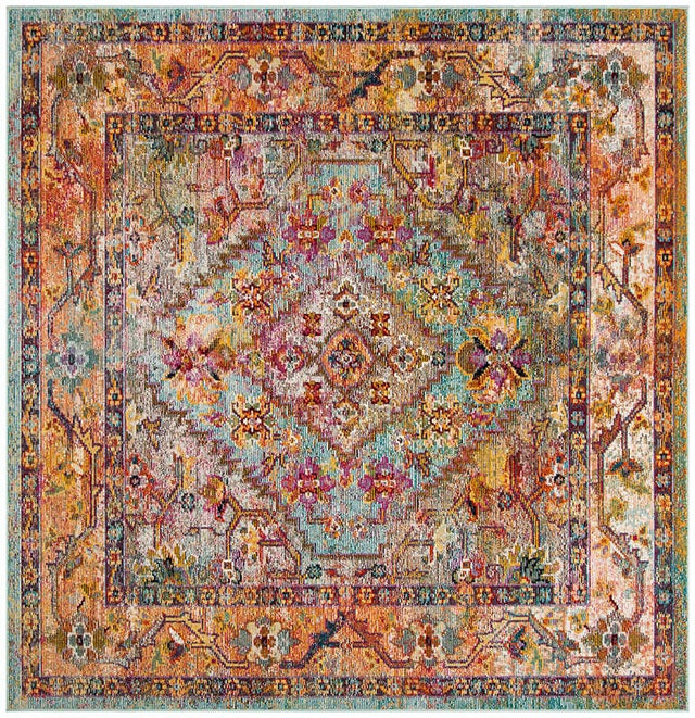 Safavieh Crystal Crs507A Light Blue / Orange Rugs - Safavieh - crs507a - 7sq