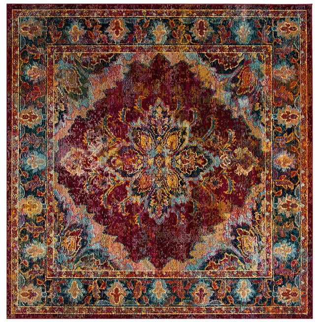Safavieh Crystal Crs508R Ruby / Navy Rugs - Safavieh - crs508r - 7sq