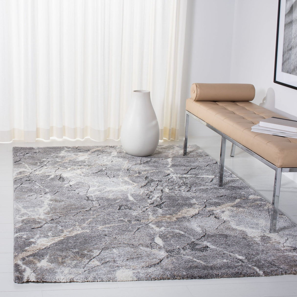 Safavieh Cyrus Shag Cyr114G Grey/Beige Rugs - Safavieh - cyr114g - 4