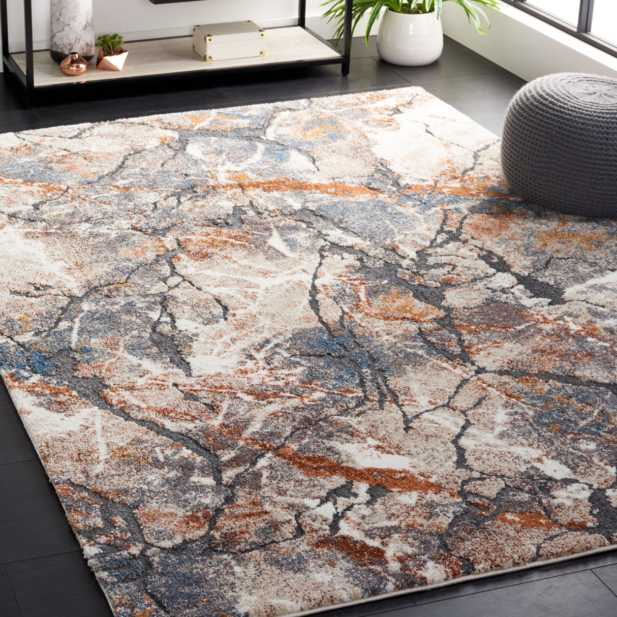 Safavieh Cyrus Shag Cyr140F Grey/Rust Rug - Safavieh - cyr140f - 3