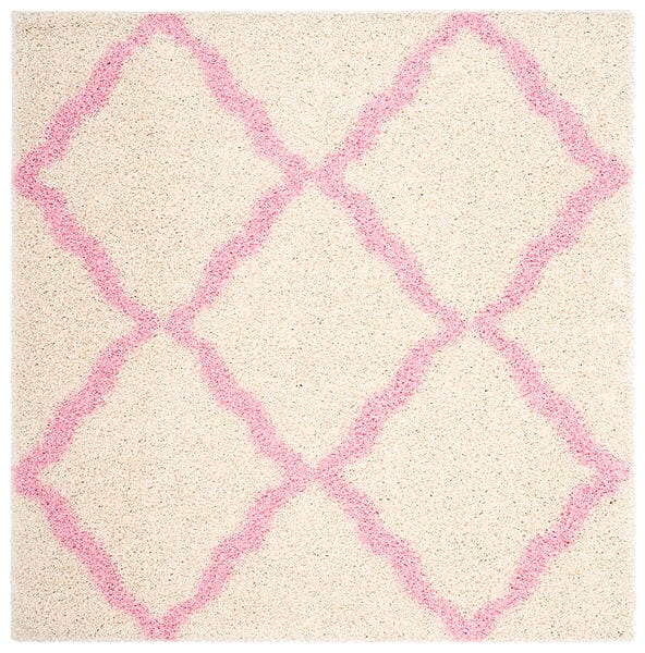 Safavieh Dallas Shag Sgd257P Ivory/Light Pink Rug - Safavieh - sgd257p - 6sq