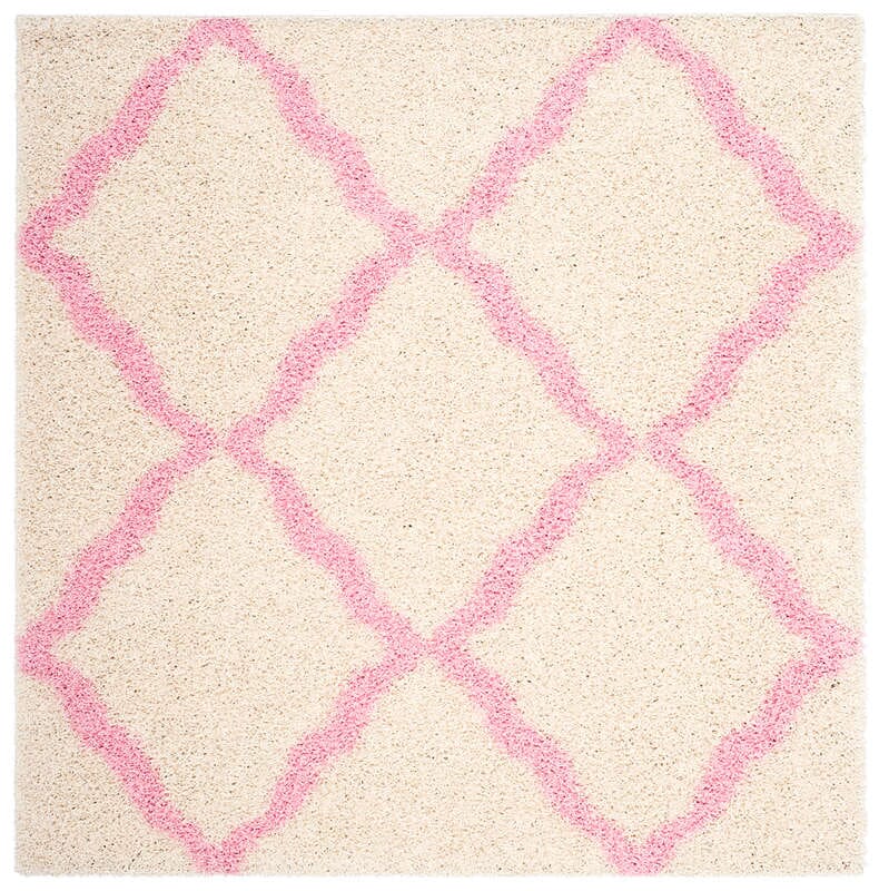 Safavieh Dallas Shag Sgd257P Ivory/Light Pink Rug - Safavieh - sgd257p - 6sq
