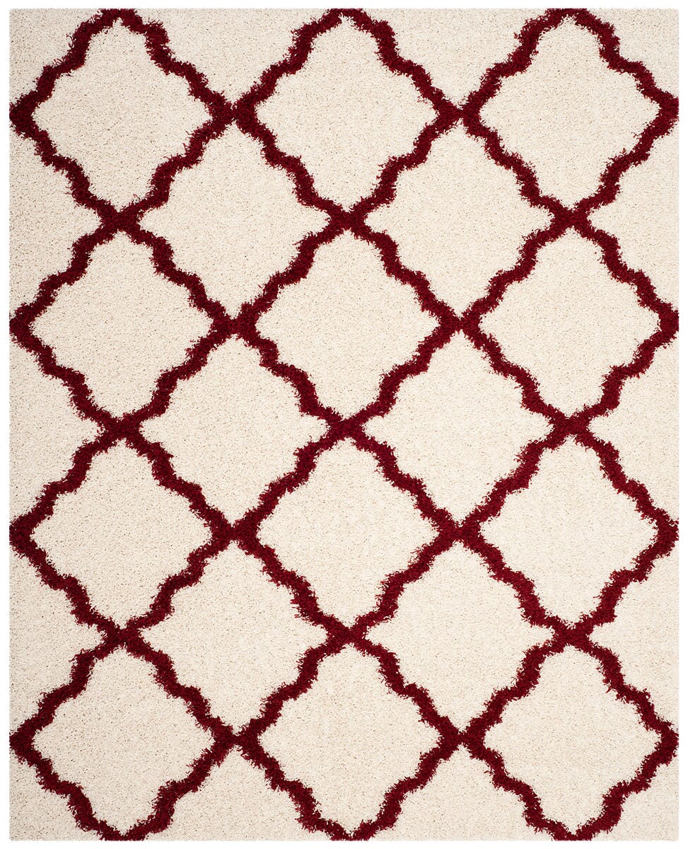 Safavieh Dallas Shag Sgd257R Ivory/Red Rug - Safavieh - sgd257r - 4sq