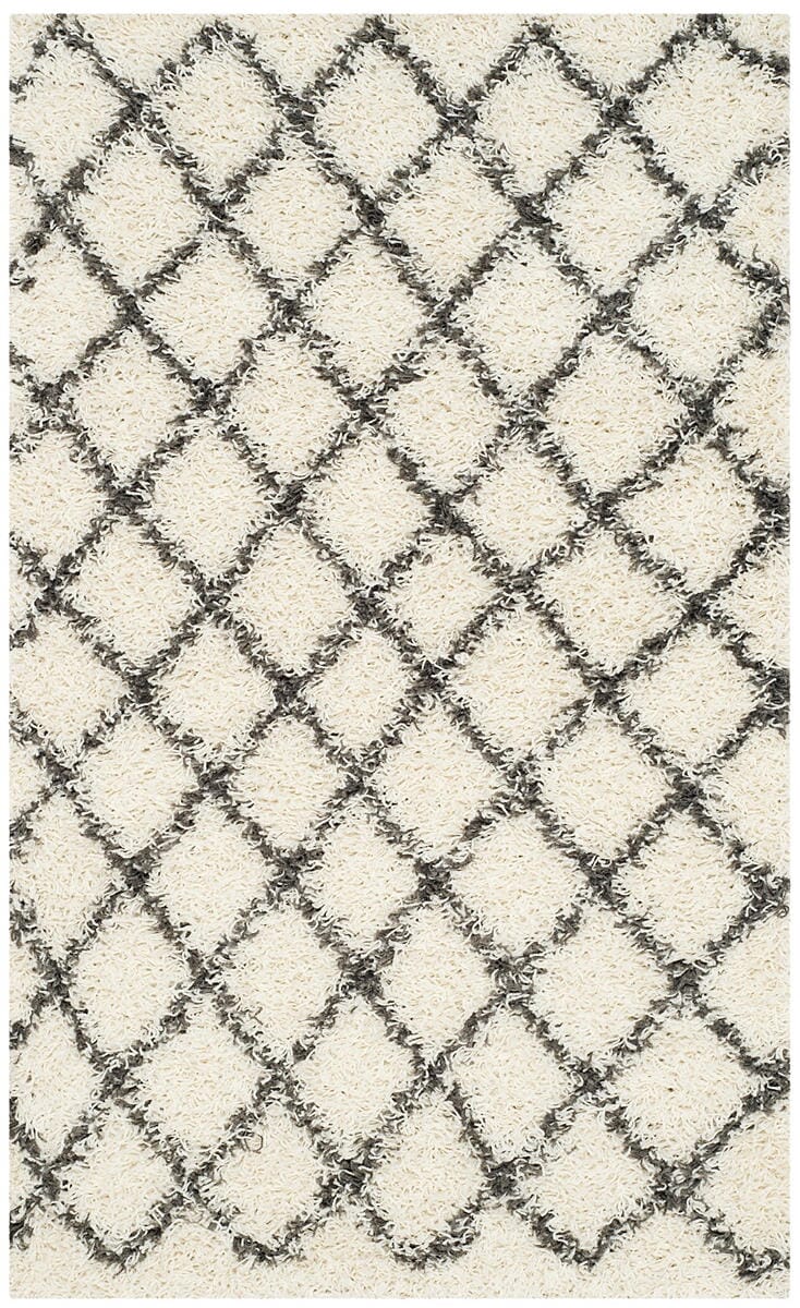 Safavieh Dallas Shag Sgd258H Ivory / Dark Green Rugs - Safavieh - sgd258h - 6r