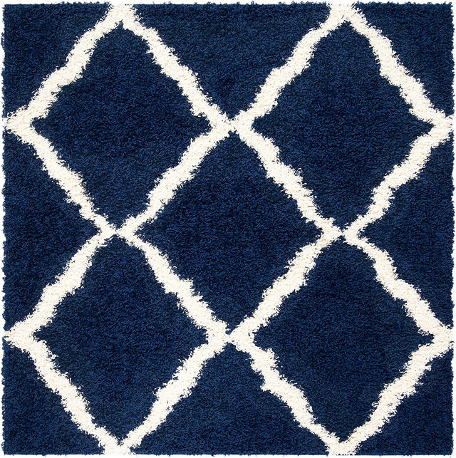Safavieh Dallas Shag Sgds257N Navy/Ivory Rug - Safavieh - sgds257n - 4sq