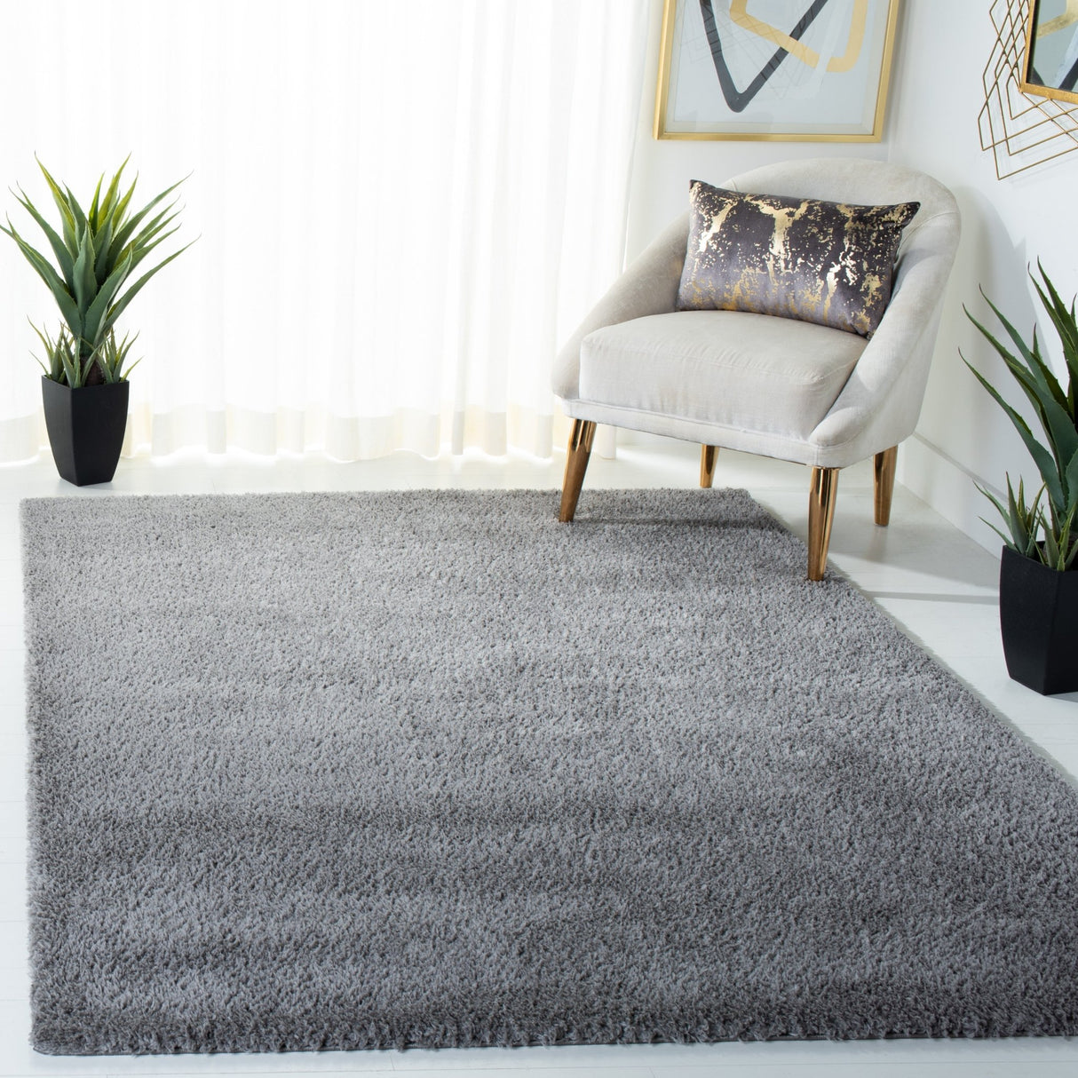 Safavieh Decora Shaggy Des101 Dark Grey Rugs - Safavieh - des101 - 9017 - 3