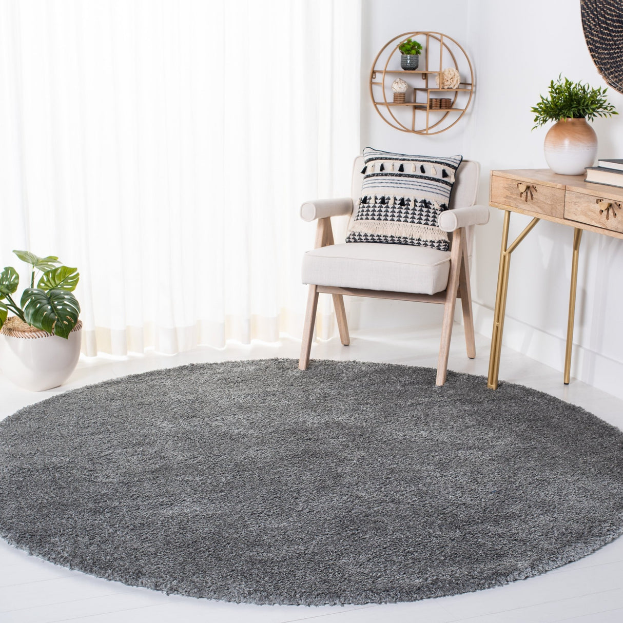 Safavieh Decora Shaggy Des101 Dark Grey Rugs - Safavieh - des101 - 9017 - 7r