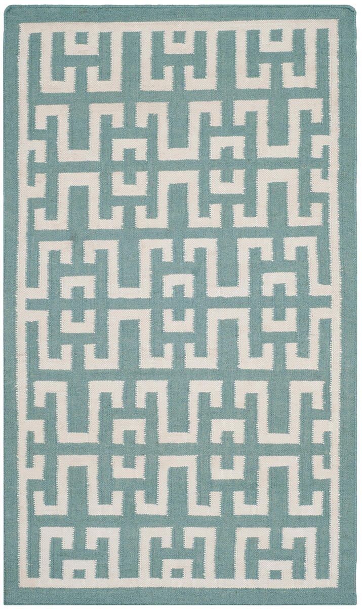Safavieh Dhurries Dhu621A Seafoam / Ivory Rugs - Safavieh - dhu621a - 28