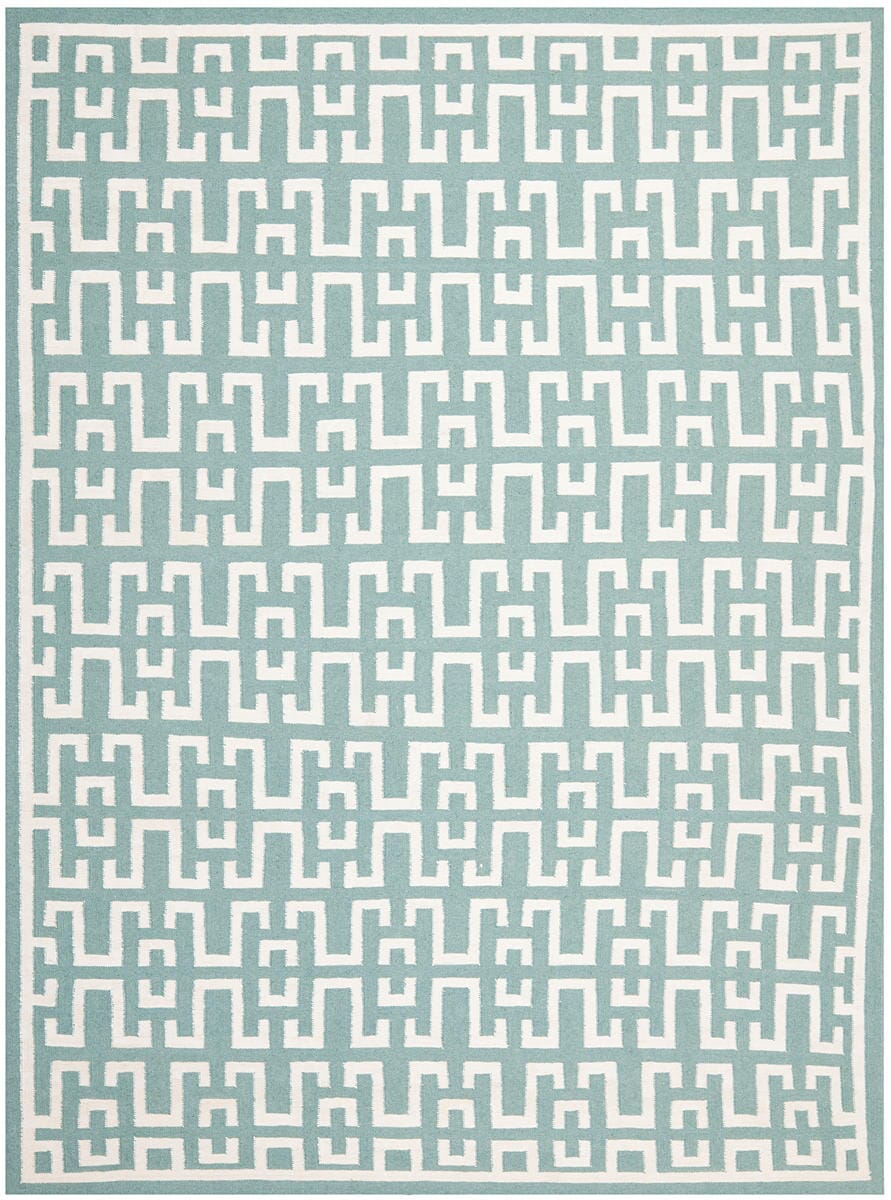 Safavieh Dhurries Dhu621A Seafoam / Ivory Rugs - Safavieh - dhu621a - 28