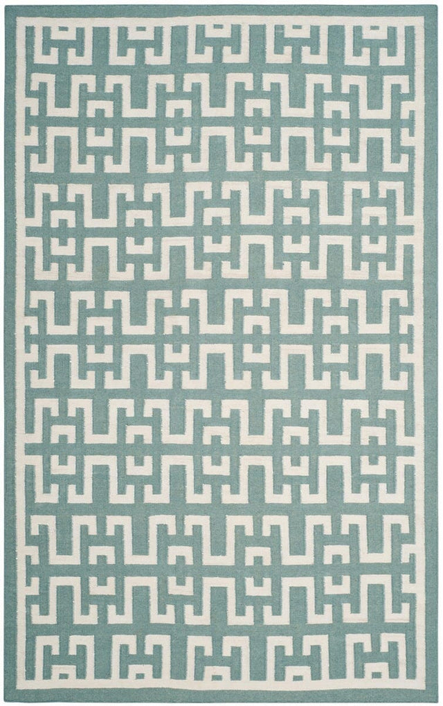 Safavieh Dhurries Dhu621A Seafoam / Ivory Rugs - Safavieh - dhu621a - 3