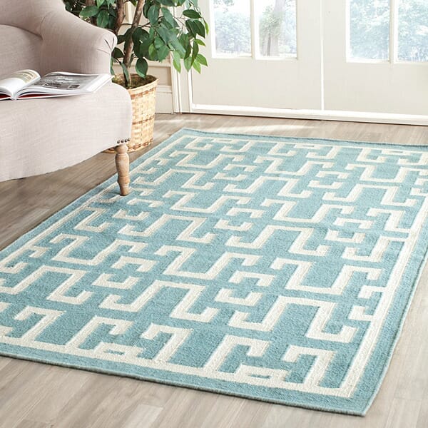 Safavieh Dhurries Dhu621A Seafoam / Ivory Rugs - Safavieh - dhu621a - 3
