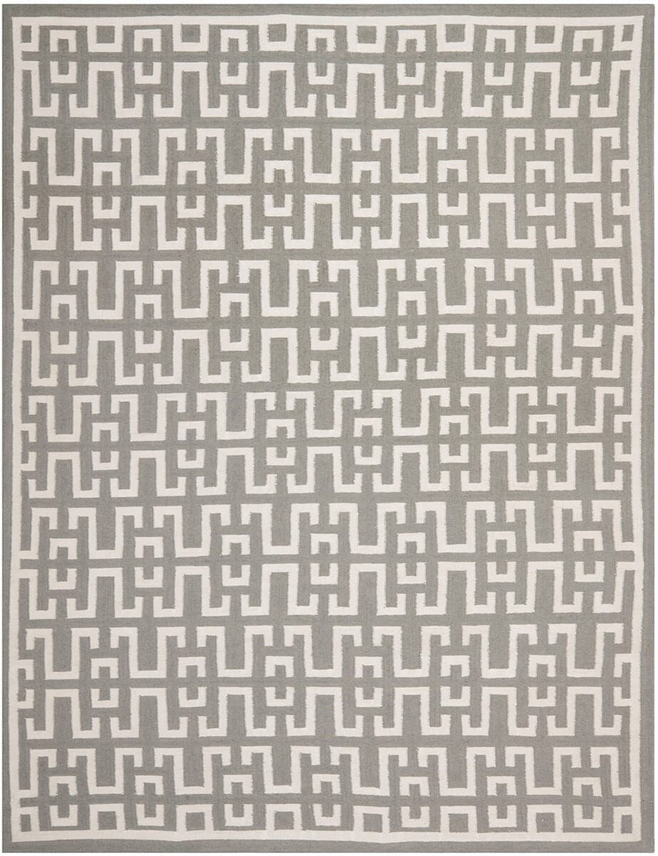 Safavieh Dhurries Dhu621B Soft Grey / Ivory Rugs - Safavieh - dhu621b - 3