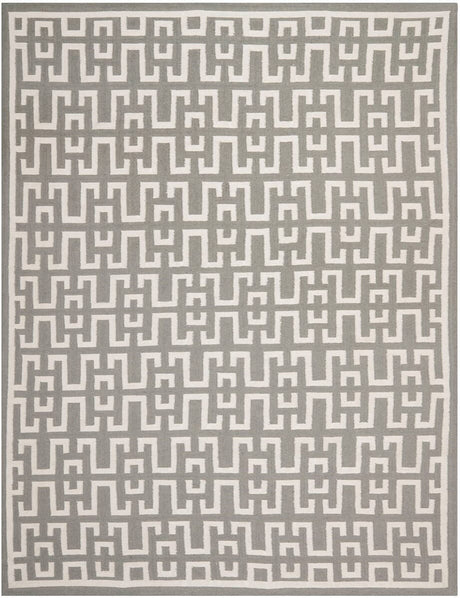Safavieh Dhurries Dhu621B Soft Grey / Ivory Rugs - Safavieh - dhu621b - 3