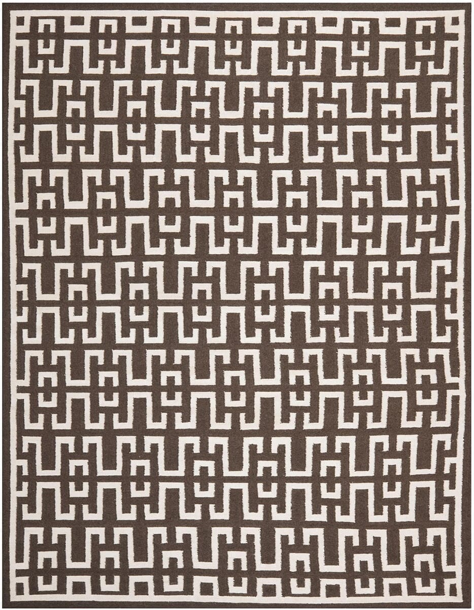 Safavieh Dhurries Dhu621C Chocolate / Ivory Rugs - Safavieh - dhu621c - 3