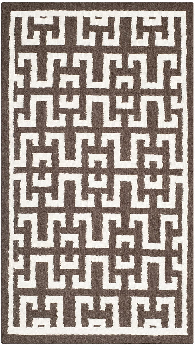 Safavieh Dhurries Dhu621C Chocolate / Ivory Rugs - Safavieh - dhu621c - 3