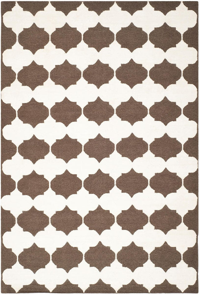 Safavieh Dhurries Dhu624C Brown / Ivory Rugs - Safavieh - dhu624c - 24