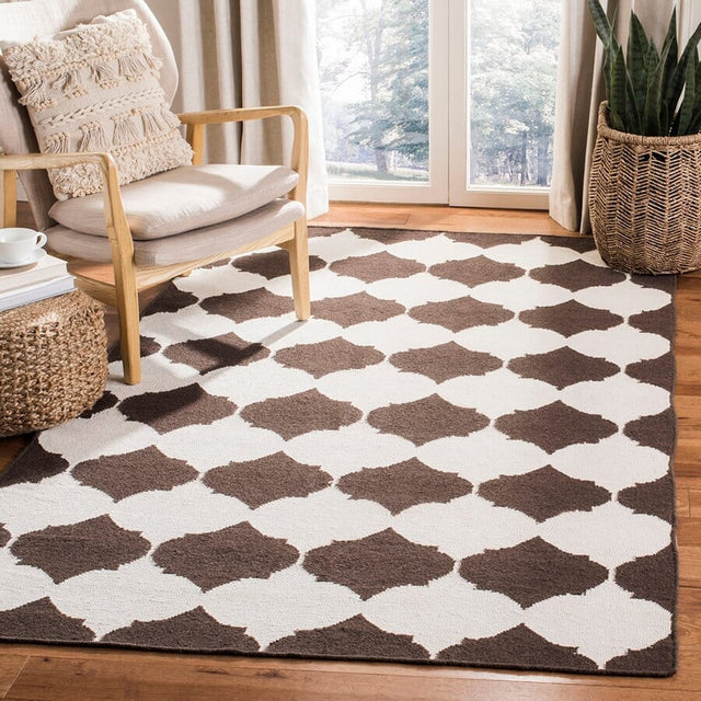 Safavieh Dhurries Dhu624C Brown / Ivory Rugs - Safavieh - dhu624c - 24