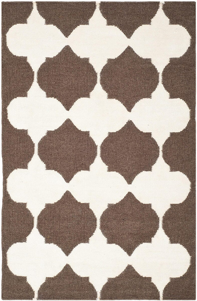 Safavieh Dhurries Dhu624C Brown / Ivory Rugs - Safavieh - dhu624c - 7r