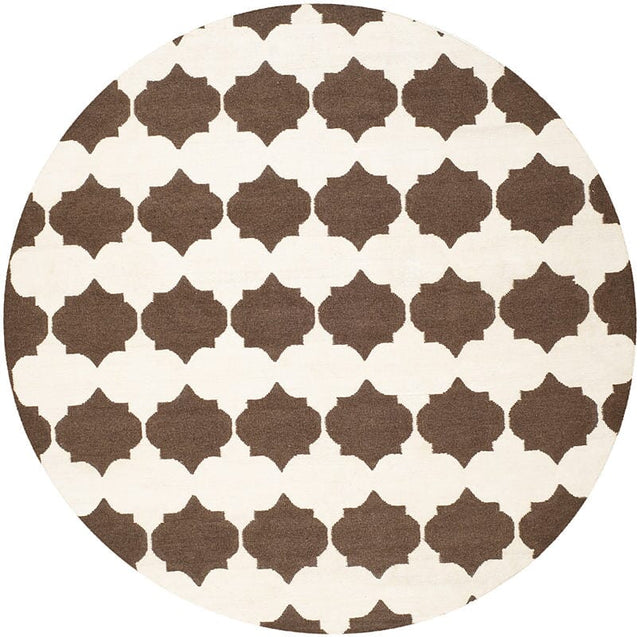Safavieh Dhurries Dhu624C Brown / Ivory Rugs - Safavieh - dhu624c - 7r