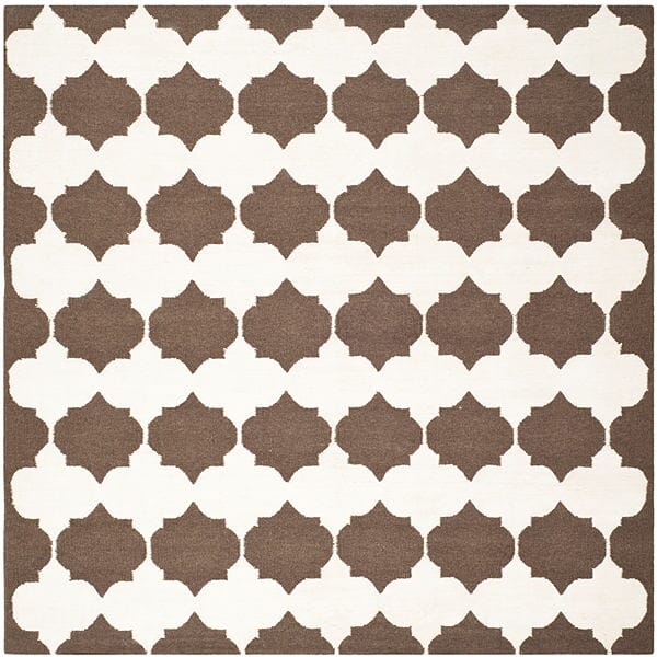 Safavieh Dhurries Dhu624C Brown / Ivory Rugs - Safavieh - dhu624c - 7sq