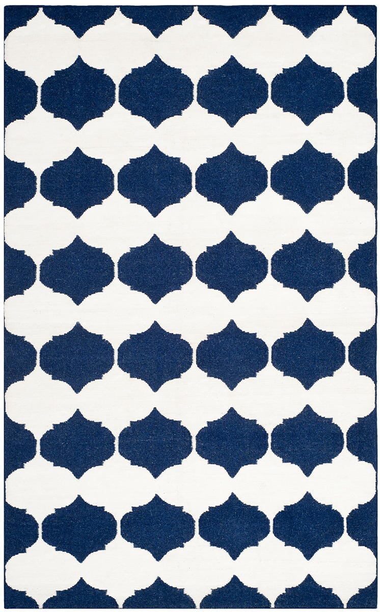 Safavieh Dhurries Dhu624D Navy / Ivory Rugs - Safavieh - dhu624d - 24