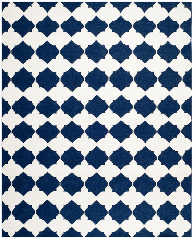Safavieh Dhurries Dhu624D Navy / Ivory Rugs - Safavieh - dhu624d - 7r