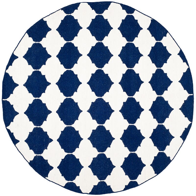Safavieh Dhurries Dhu624D Navy / Ivory Rugs - Safavieh - dhu624d - 7r