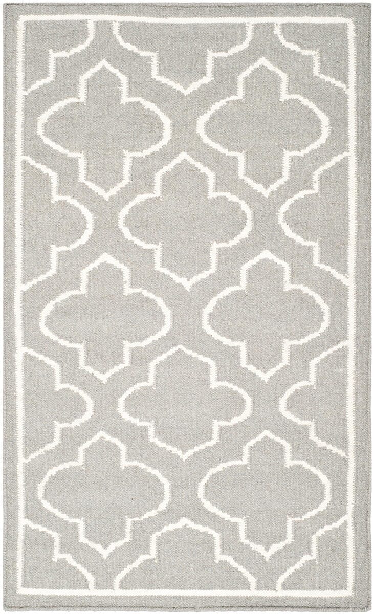 Safavieh Dhurries Dhu625B Grey / Ivory Rugs - Safavieh - dhu625b - 7r