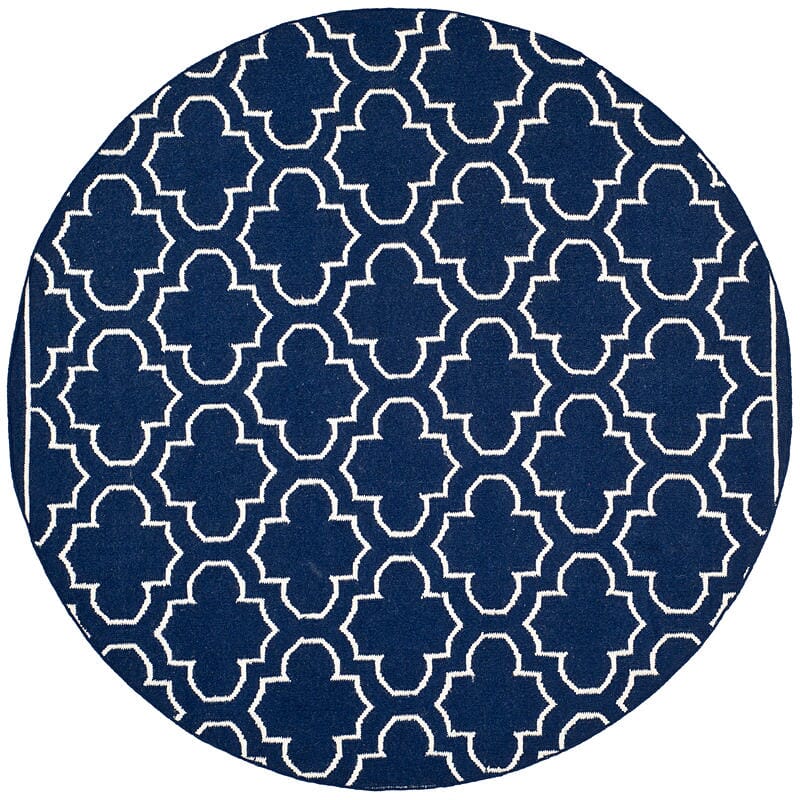 Safavieh Dhurries Dhu625D Navy / Ivory Rugs - Safavieh - dhu625d - 7r