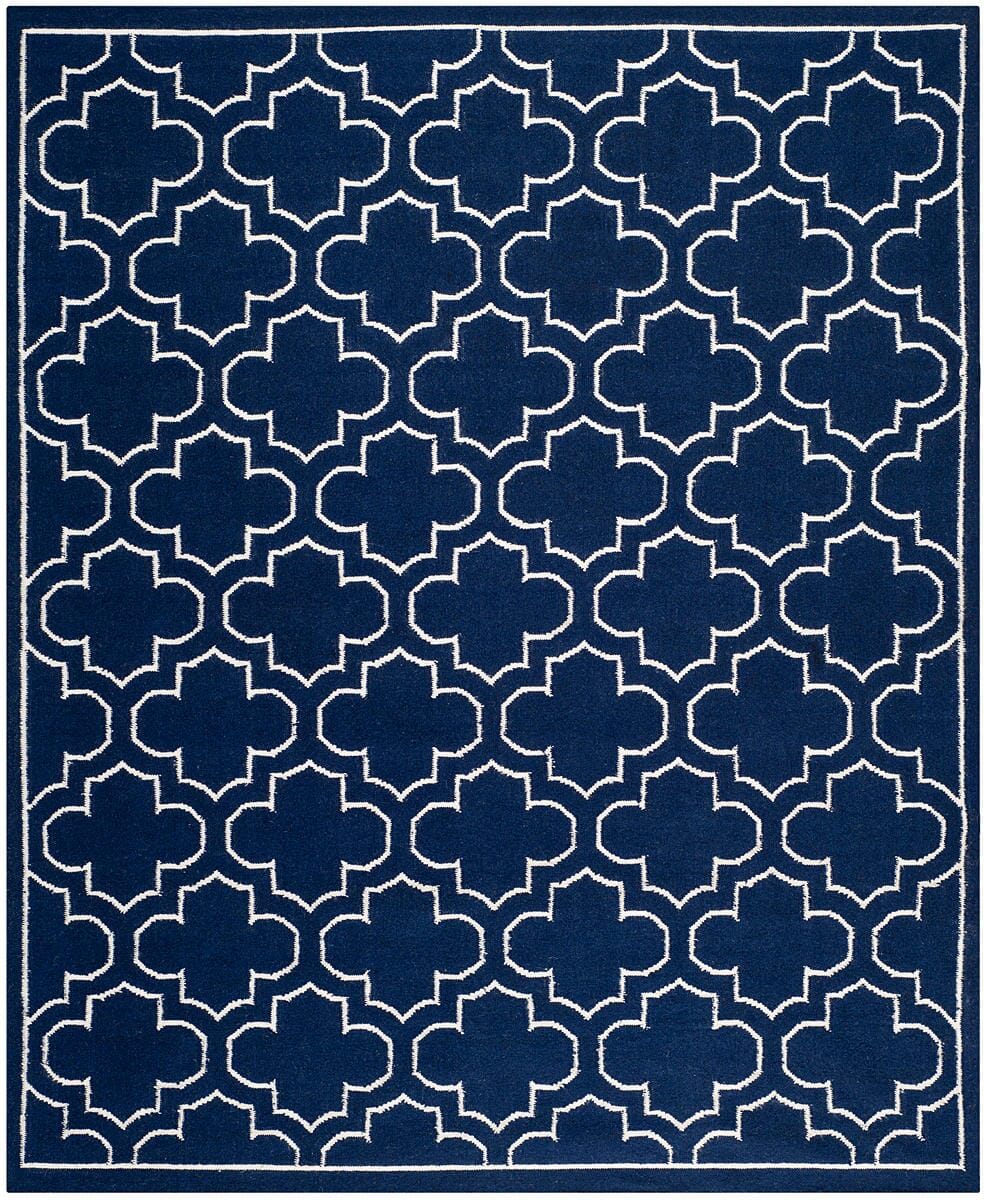 Safavieh Dhurries Dhu625D Navy / Ivory Rugs - Safavieh - dhu625d - 7r