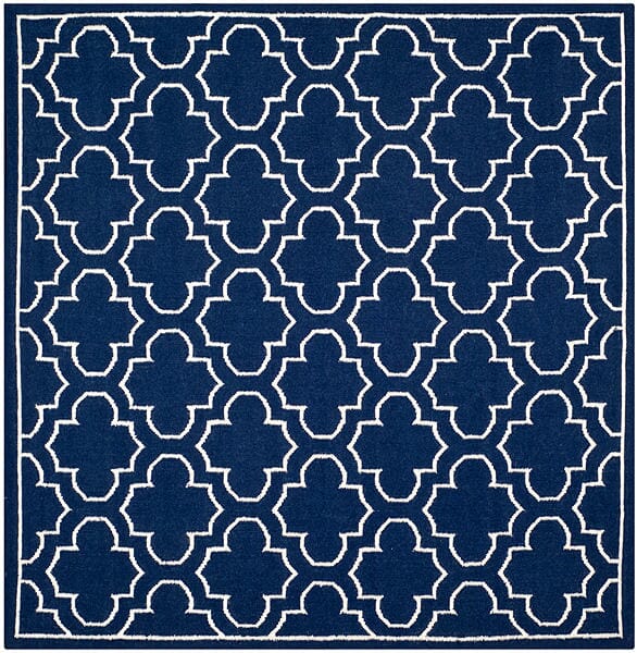 Safavieh Dhurries Dhu625D Navy / Ivory Rugs - Safavieh - dhu625d - 7sq