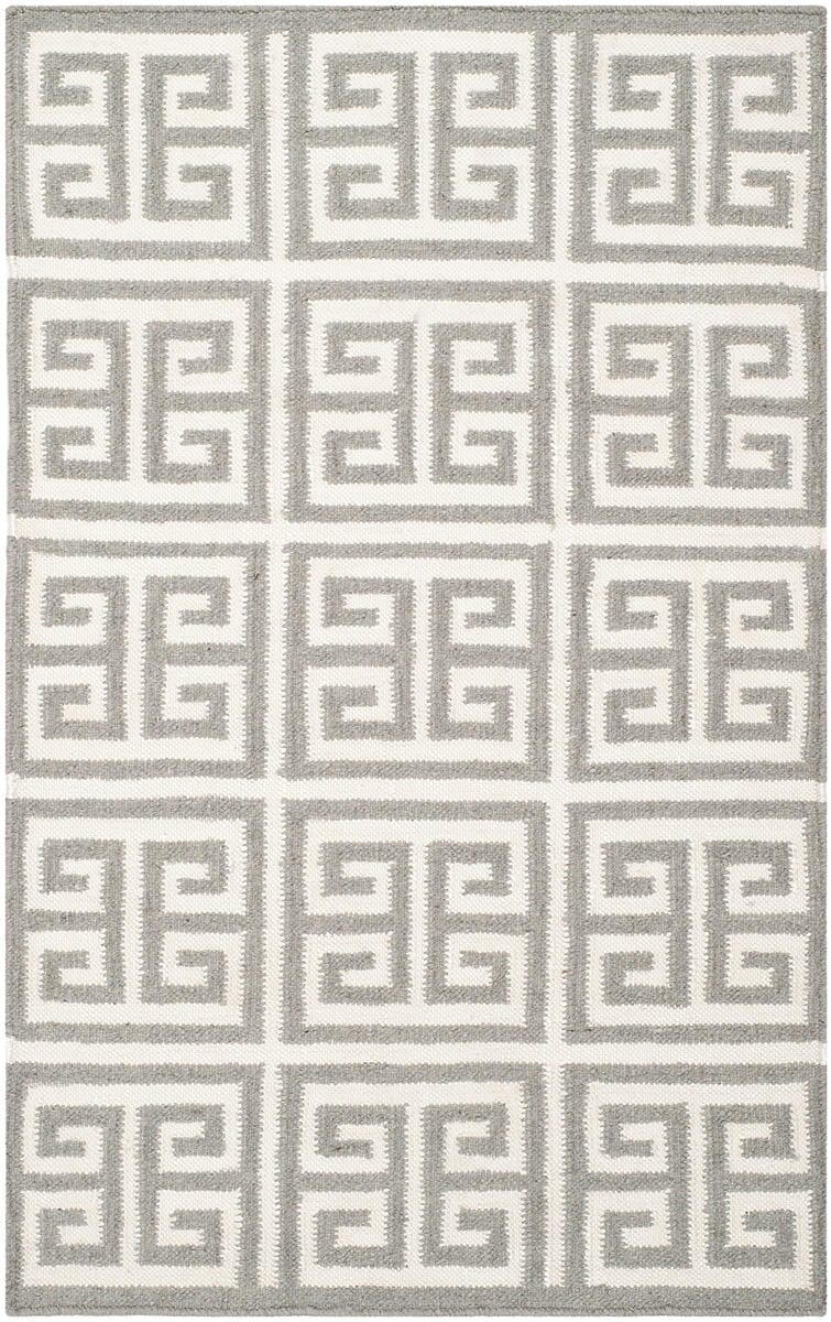 Safavieh Dhurries Dhu626B Grey / Ivory Rugs - Safavieh - dhu626b - 7r